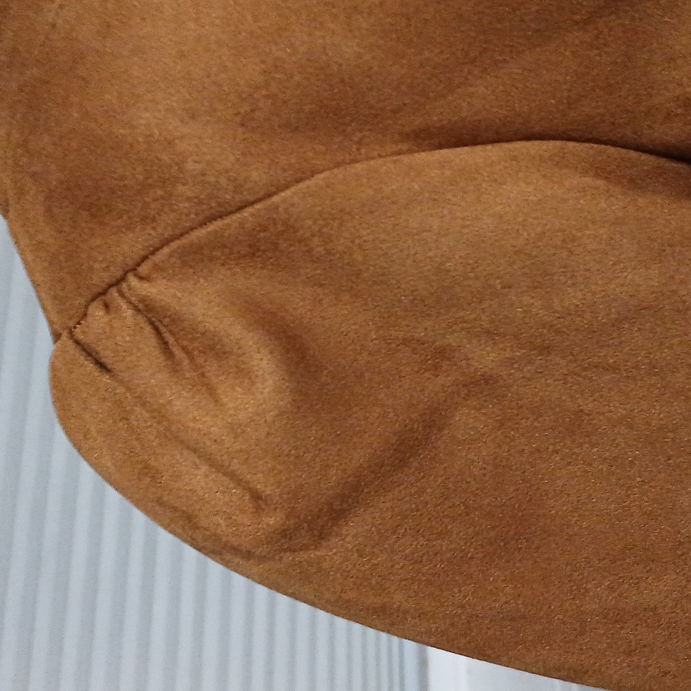 Ann Taylor Warm Brown Suede-Like Top - Picture 2 of 9